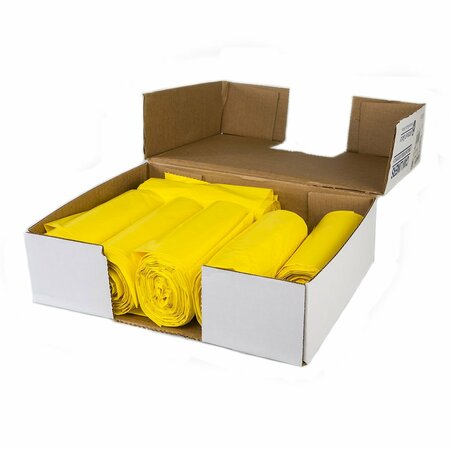 INTEPLAST IBS IBS 38 x 46 Yellow Healthcare Bag 16 mic, 5PK BRS384616Y